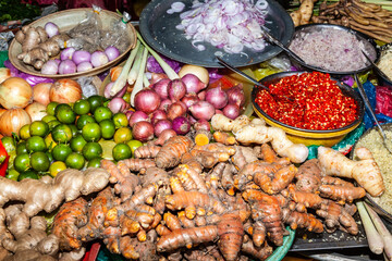 Asian food produce market Vietnam