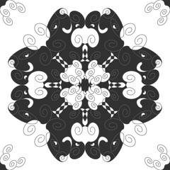 Seamless pattern with spirals. Grey, dark grey and white. Vector.	