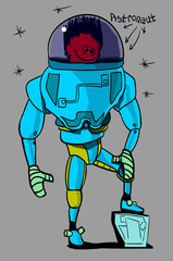 cartoon astronaut