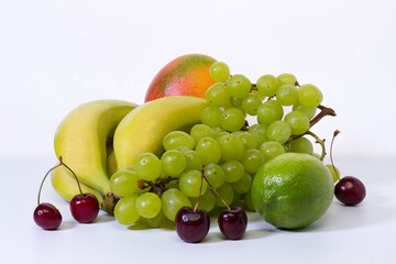 Assorted fresh ripe fruits. Healthy eating concept.
