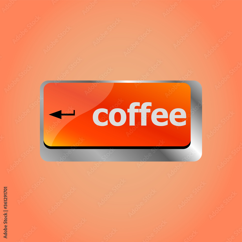 Poster computer keyboard keys with coffee break button