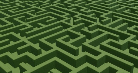 A maze in the garden. This image is a 3d rendered image
