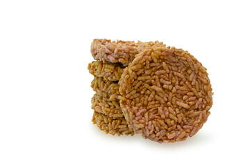 Thai rice cracker isolated on white background with clipping path