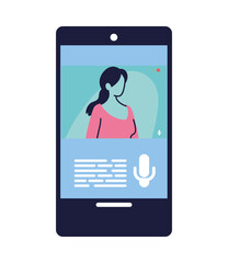 young woman on video call from cell phone