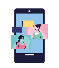 women in a chat conversation