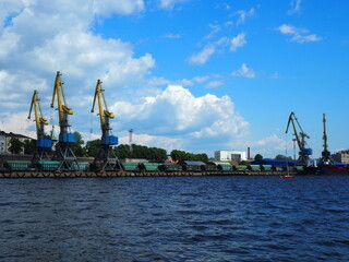 Fototapeta premium The ancient Russian city of Vyborg. An ancient city by the sea.