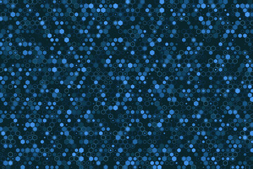 Science and technology concept. Abstract tech backdrop consisting of hexagonal elements and dots. Digital futuristic illustration template for design.