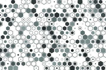 Science and technology concept. Abstract tech backdrop consisting of hexagonal elements and dots. Digital futuristic illustration template for design.