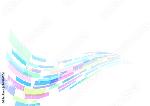 カラフルな幾何学模様の抽象波形背景イメージ Wall Mural Rrice