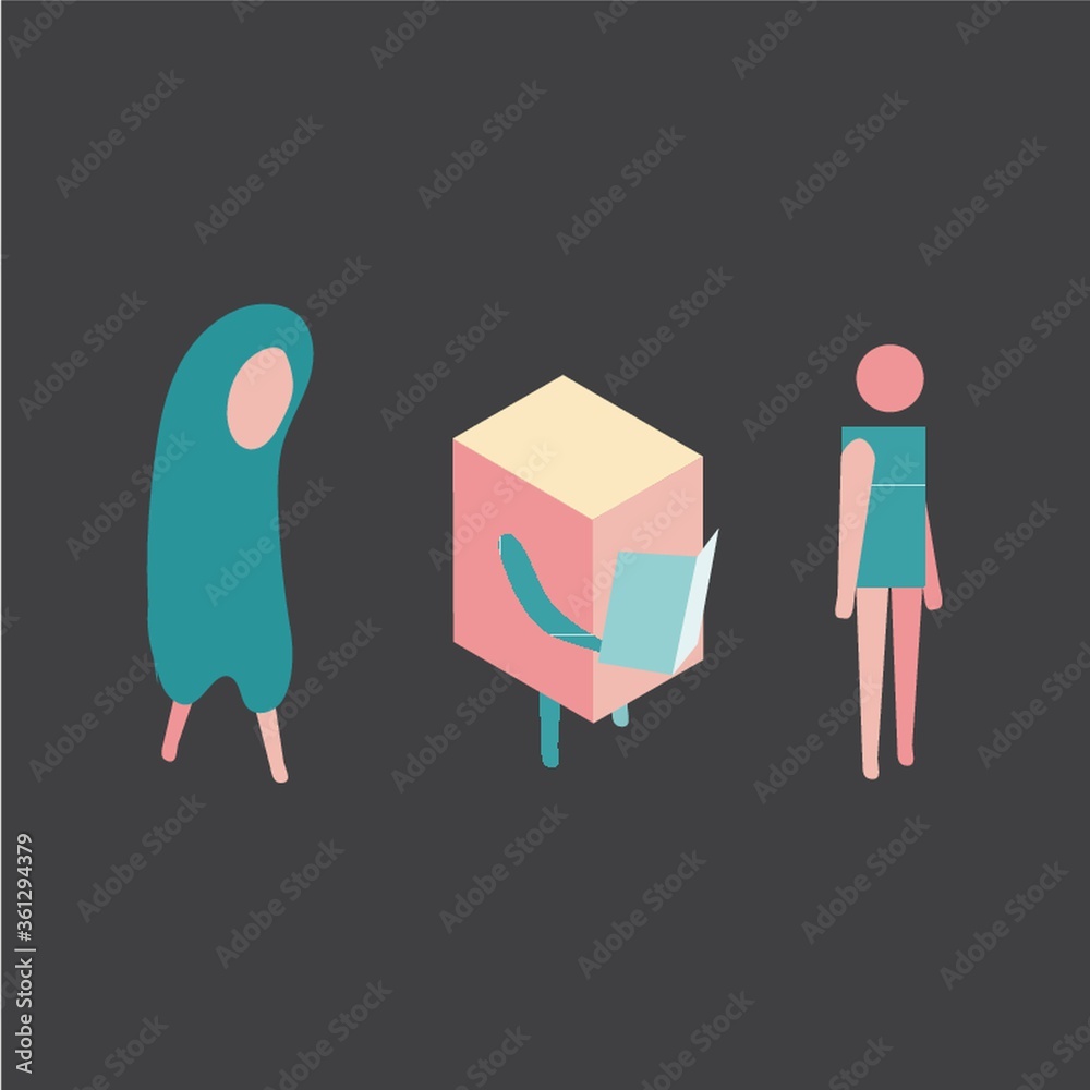 Canvas Prints Isometric characters