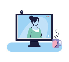 woman on computer video call