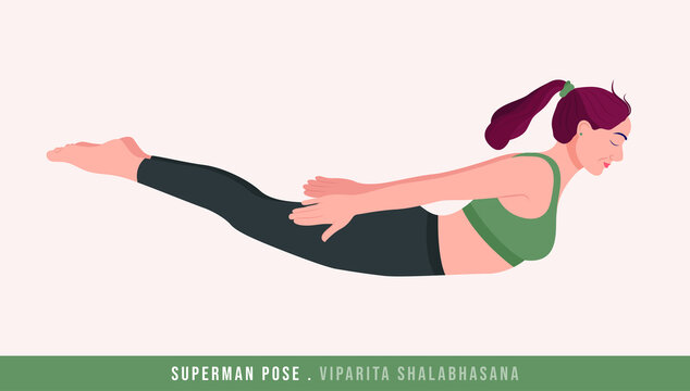 Young woman practicing yoga in Superman Pose or Viparita Shalabhasana using  chair Stock Photo by koldunov