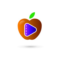 apple with a play button