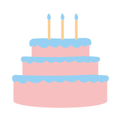 table with birthday cake and candles