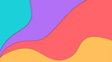 3D rendering of cut paper in rainbow colors suitable for use by children for various purposes