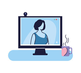 woman on computer video call