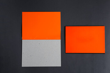 Folded bifold business color card mockup