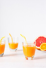 Grapefruit and orange juice, summer refreshing citrus drink