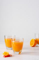 Grapefruit and orange juice, summer refreshing citrus drink