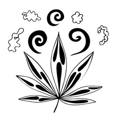 Black Cannabis leaf isolated illustration