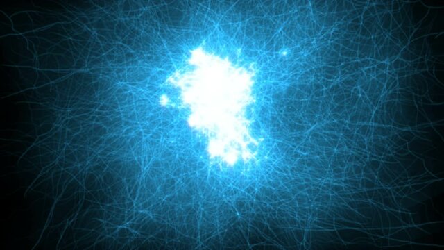 Neural network. Artificial intellect activate concept. Cognition machine technology innovation iot learning 4k