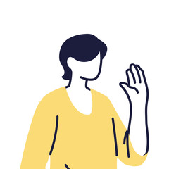 young woman cartoon on white background