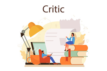 Professional critic concept. Journalist making review and ranking food