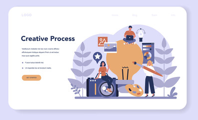 Design web banner or landing page. Graphic, web, printing design.