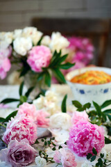Rhubarb german  band cake.style vintage