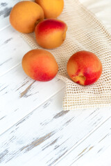 orange apricots on a white background close-up