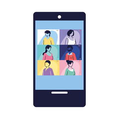 people on video call by electronic devices