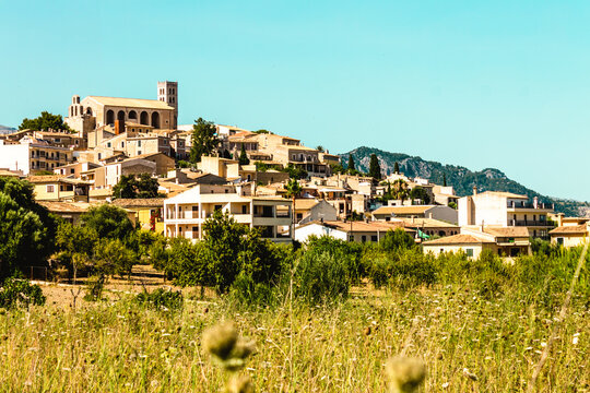 A View of mountain village in Majorca, Selva.