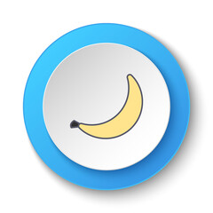 Obraz na płótnie Canvas Round button for web icon, banana. Button banner round, badge interface for application illustration