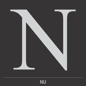 Nu greek letter icon