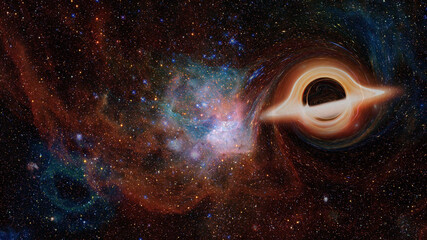 Supermassive black hole. Elements of this image furnished by NASA