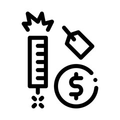 firework label price icon vector. firework label price sign. isolated contour symbol illustration