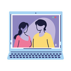 women on computer video call