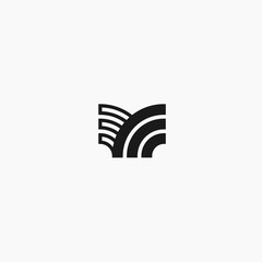 m logo wifi. signal icon