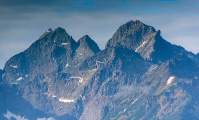 Wysoka, Cziężki Szczyt i Rysy  - poranek w Tatrach