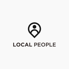 person pin logo. local logo