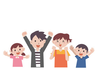 Obraz premium 家族で喜ぶ