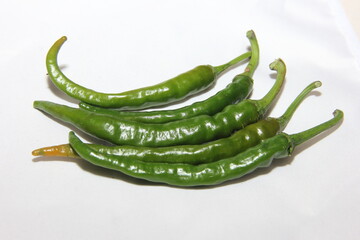 Spicy chili. Astrakhan pepper on a white background. To give taste, sharpness and piquancy to the prepared dish. The ingredient from the recipe