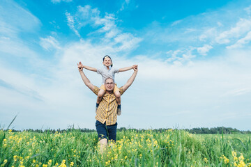 Father and son spending time.