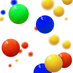 Soft spheres. Plastic bubbles. Glossy balls