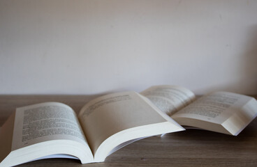 School books on the desk