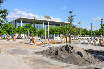 Abgeordnetenhaus Berlin mit Baustelle