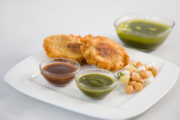 Aloo Tikki or Fried Potato Balls or Chaat