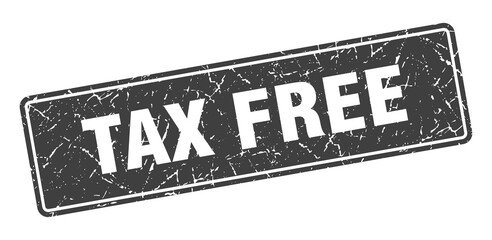 tax free stamp. tax free vintage gray label. Sign