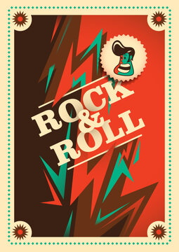 Lifestyle Rock and Roll poster design with typography. Vector illustration.