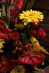red and yellow flowers